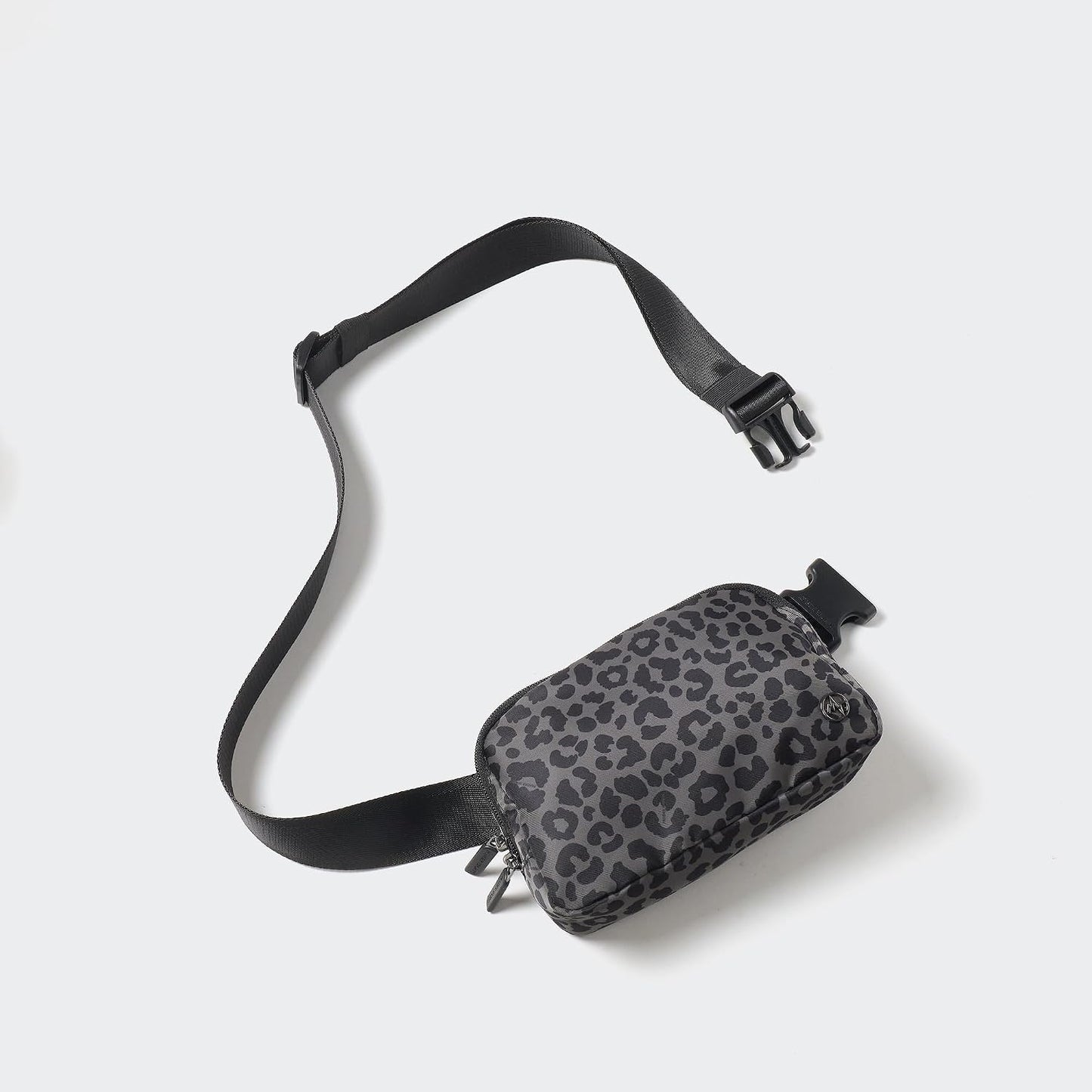 HOTPander Two Way Zipper Fanny Pack Nylon Everywhere Belt Bag for Women, Water Repellent Waist Packs, Crossbody Bags with Adjustable Strap (Grey Leopard)