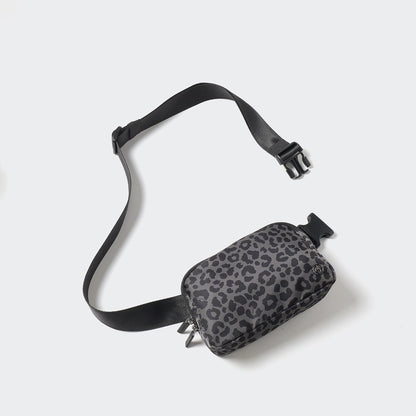 HOTPander Two Way Zipper Fanny Pack Nylon Everywhere Belt Bag for Women, Water Repellent Waist Packs, Crossbody Bags with Adjustable Strap (Grey Leopard)