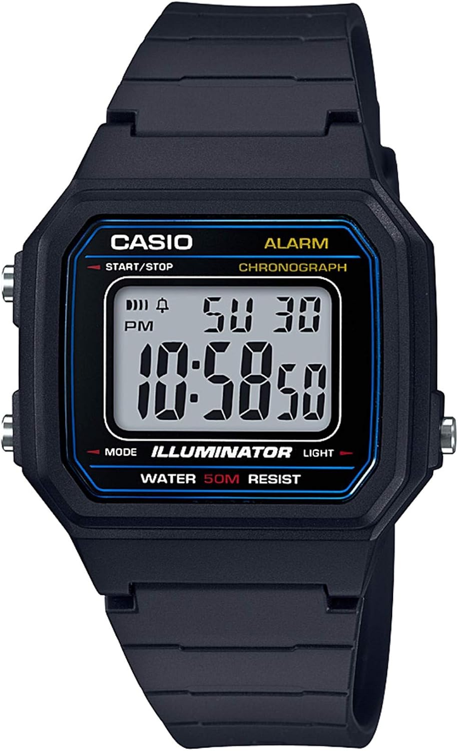 HOTCasio W217H Series | Men’s Digital Watch | 50M WR | 1/100 Second Stopwatch | LED Backlight | Countdown Timer | 100 SEC Chronograph | Daily Alarm | Hourly Time Signal | 7 Year Battery