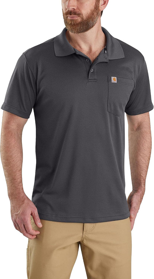 HOTCarhartt Men's Force Relaxed Fit Lightweight Short-Sleeve Pocket Polo