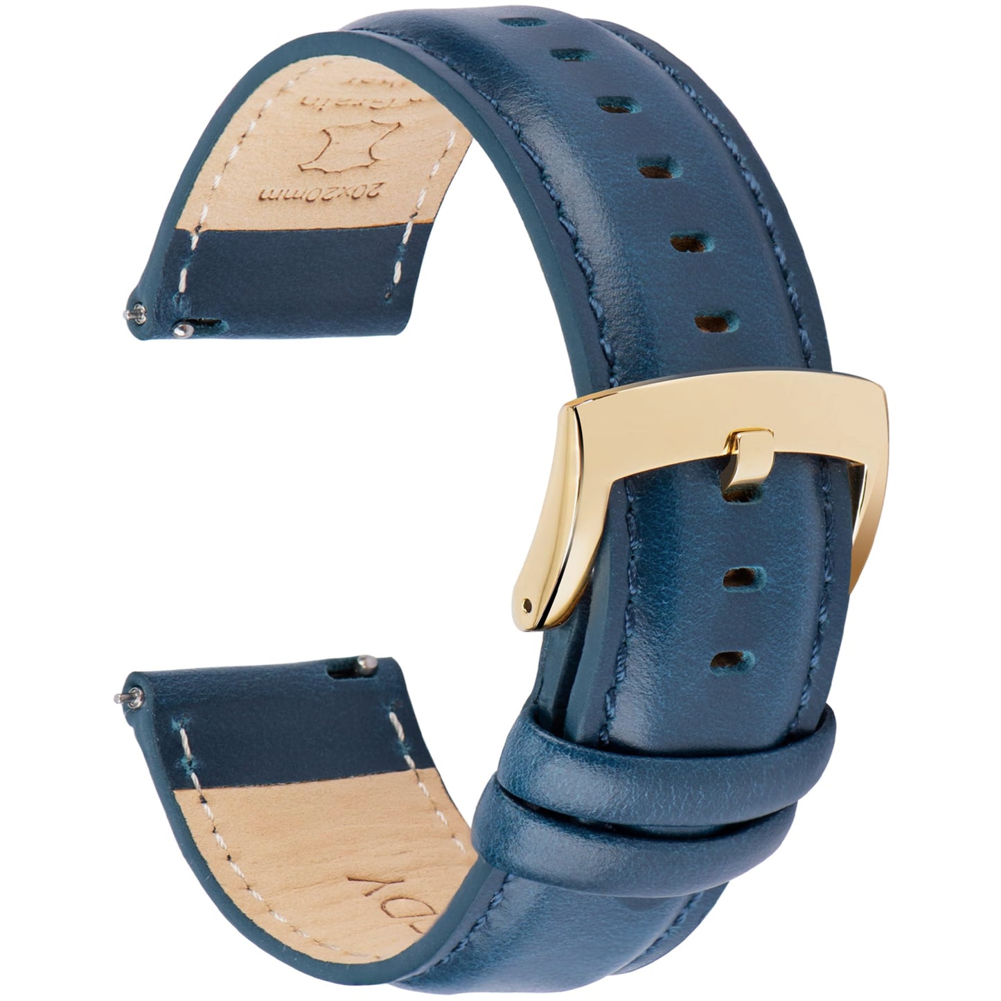 HOTOTTOODY Leather Watch Bands Quick Release, Elegant Top Grain Leather Watch Straps for Men & Women, Choice of Color & Width - 18mm, 19mm, 20mm, 21mm or 22mm Wristbands Bracelet for Watch & Smartwatch