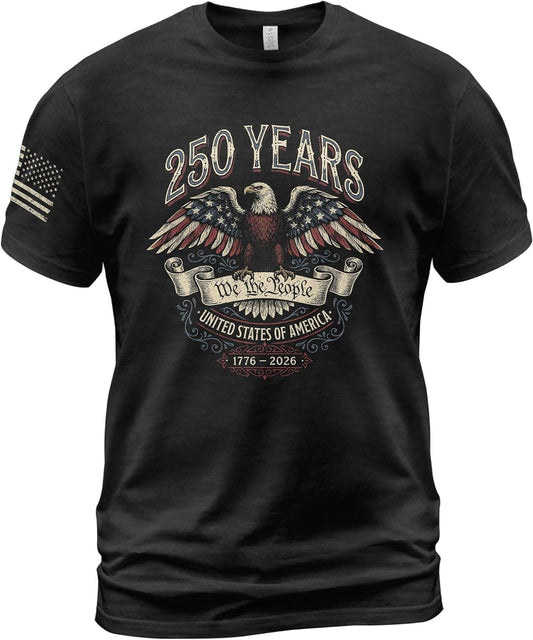 HOTPatriotic Shirts for Men, USA Eagle Graphic Shirts for Men | Mark 250 years of American spirit with these unique commemorative tees, designed for bold style and lasting comfort