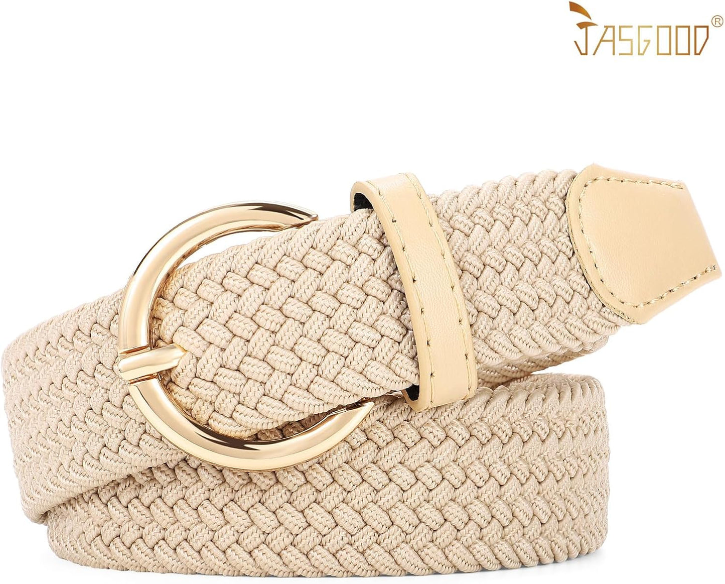HOTJASGOOD Women Men Braided Woven Elastic Stretch Waist Belt Golf Canvas Fabric Casual Belt for Jeans Pants