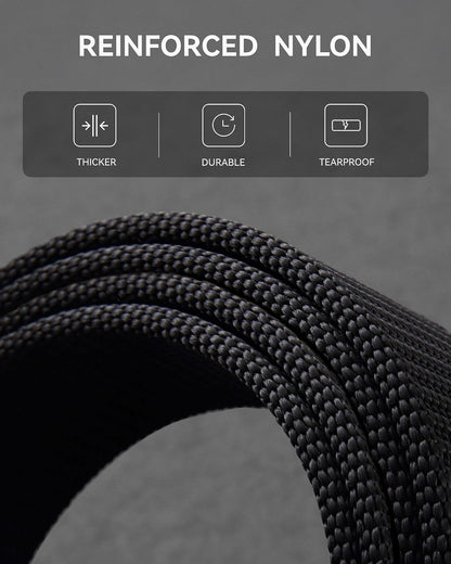 HOTCHAOREN 1.5" Nylon Ratchet Belts for Men - Adjustable Casual Work Belt with Slide Buckle - Trim to Fit