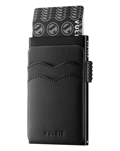 HOTVULKIT Credit Card Holder Minimalist Slim Pop Up Wallet with Leather Slots RFID Blocking for Men and Women Holds 7 Cards and Notes Rose