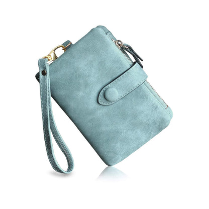 HOTPofeeXIO Womens Small Bifold Leather Wallets RFID Ladies Wristlet with Card Slots id Window Zipper Coin Purse | Small