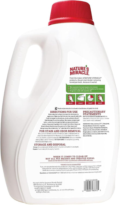 HOTNature’s Miracle Urine Destroyer Plus for Cats, Enzymatic Formula Tough on Strong Cat Urine And The Yellow Sticky Residue, 1 Gal