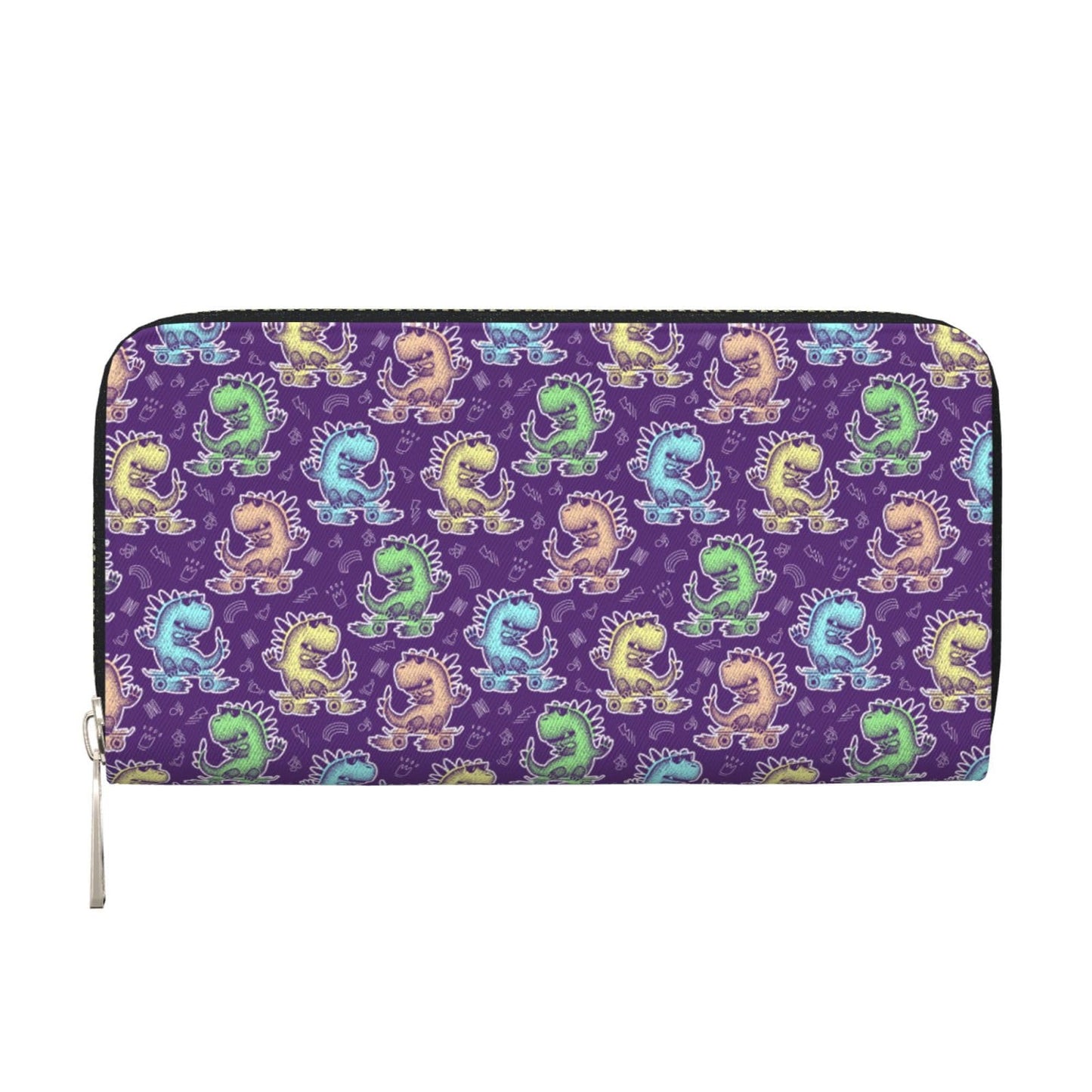 HOTCute Dinosaur Chicken Nuggets Long Wallet for Women Men Leather Clutch Purse Large Capacity Card Holder Money Organizers for Cash Coin Smart Phone