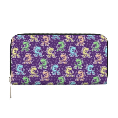 HOTCute Dinosaur Chicken Nuggets Long Wallet for Women Men Leather Clutch Purse Large Capacity Card Holder Money Organizers for Cash Coin Smart Phone