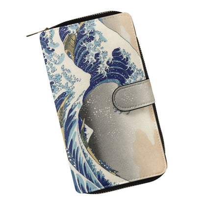 HOTjoo meryer Monet Oil Painting Flap Long Wallet Water Lilies Print Leather Wallet for Women Men,Monet Water Lilies