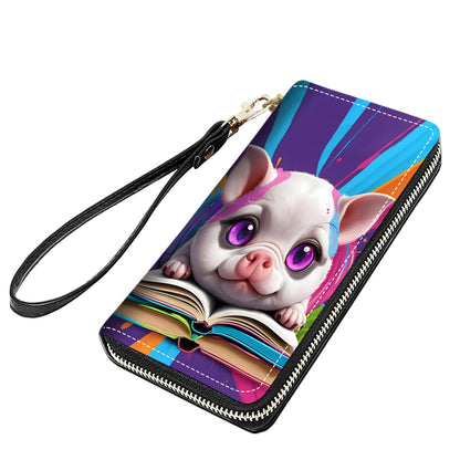 HOTCute Sloth Print Women Large Capacity PU Leather Zip Around Wallet, Multifunctional Clutch Purse for Cash/Card/Coin/Smart Phone