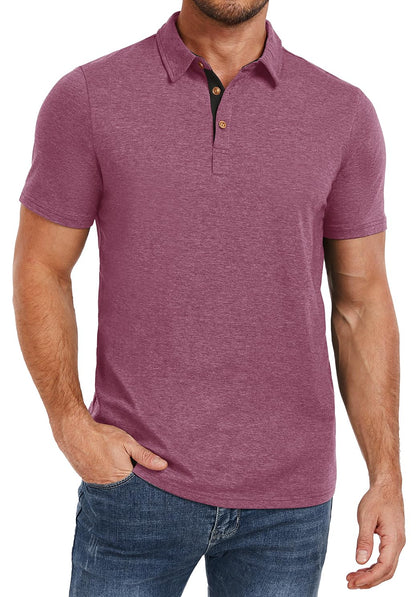 HOTPEGENO Mens Polo Shirts Short Sleeve Casual Cotton Golf Shirts Performance Polo Shirts for Men