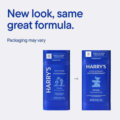 HOTHarry's Extra-Strength Antiperspirant Deodorant, Sweat & Odor Control Antiperspirant for Men, Variety Pack - Stone, Redwood, Wildlands, 2.5 oz Pack of 3