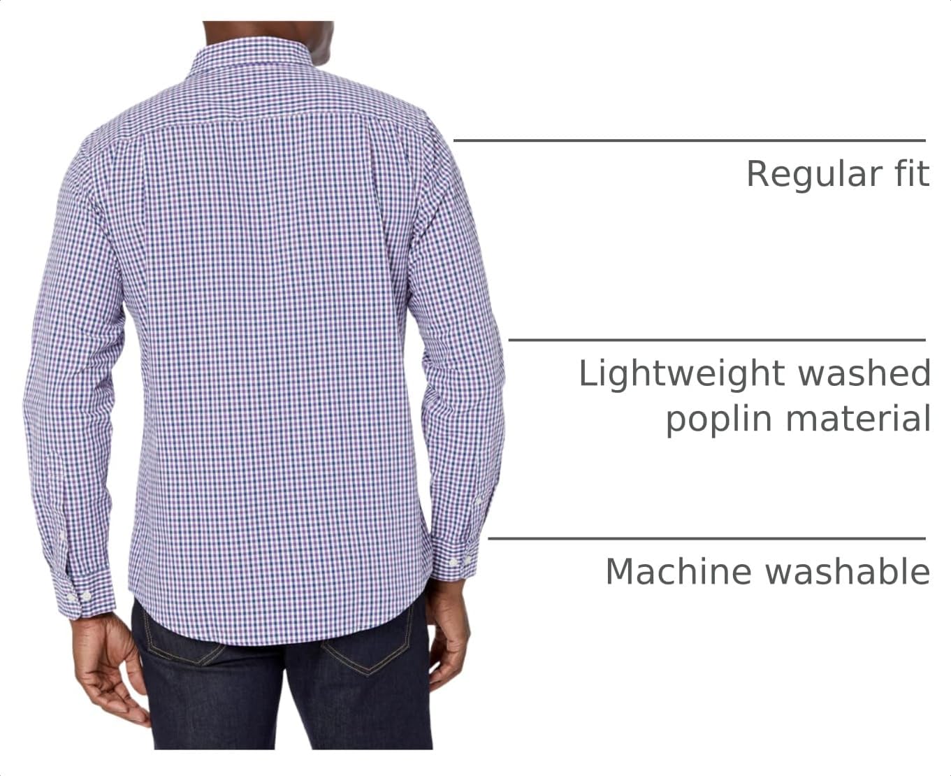 HOTAmazon Essentials Men's Regular-Fit Long-Sleeve Casual Poplin Shirt, Button Front, Business Casual, Collared