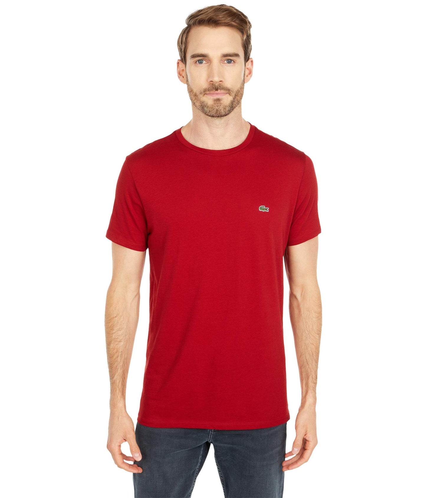 HOTLacoste Men's Short Sleeve Pima Jersey Crew Neck Tee