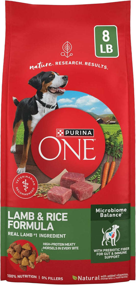 HOTPurina ONE Dry Dog Food Lamb and Rice Formula - 8 lb. Bag