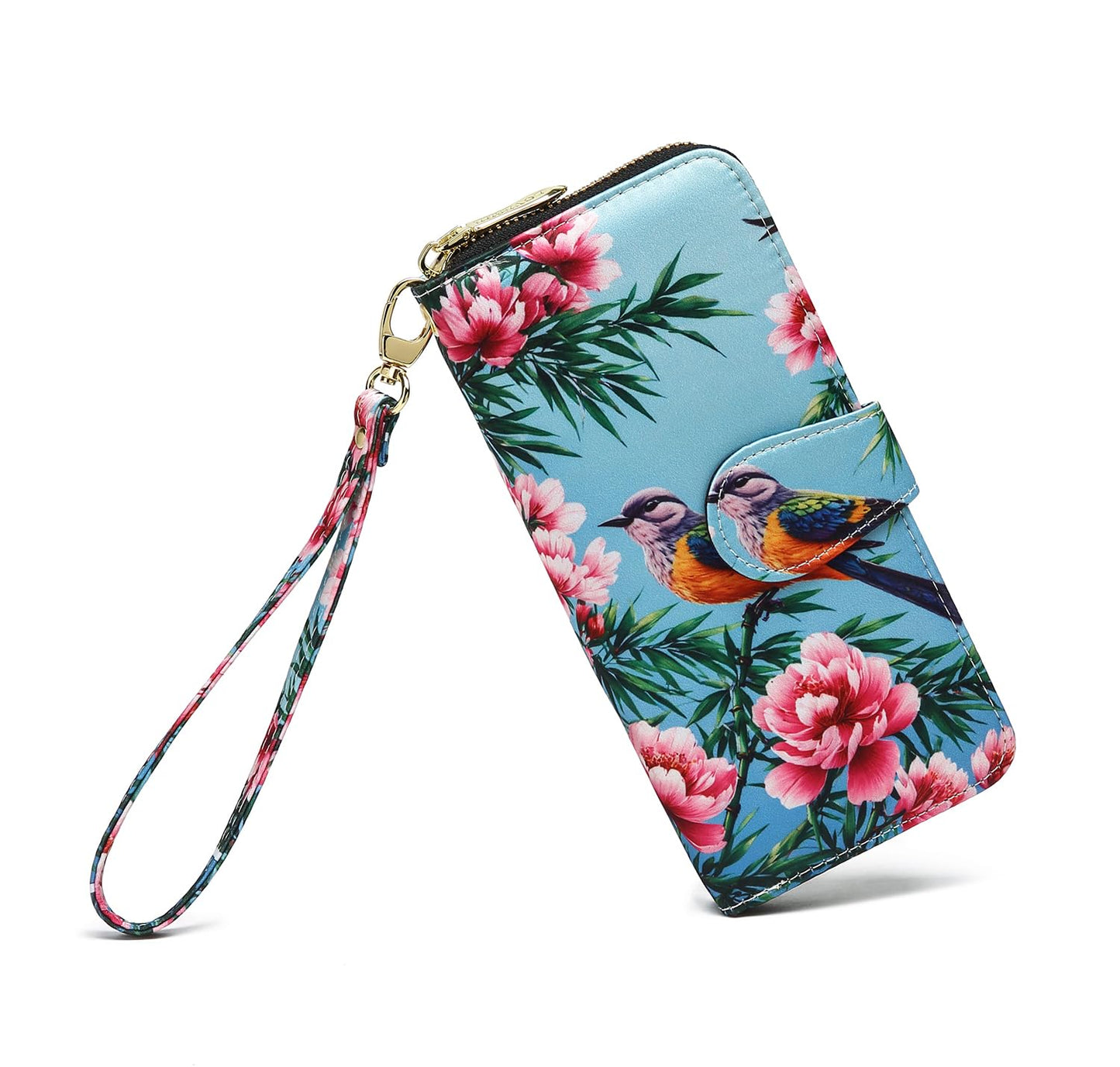 HOTWomen Wallet Card RFID For Womens Holder Blocking Credit Small Zipper Purse Pocket Bifold Slim Coin ID Ladies Wristlet Clutch Large Capacity Window Case Travel Zip Women's