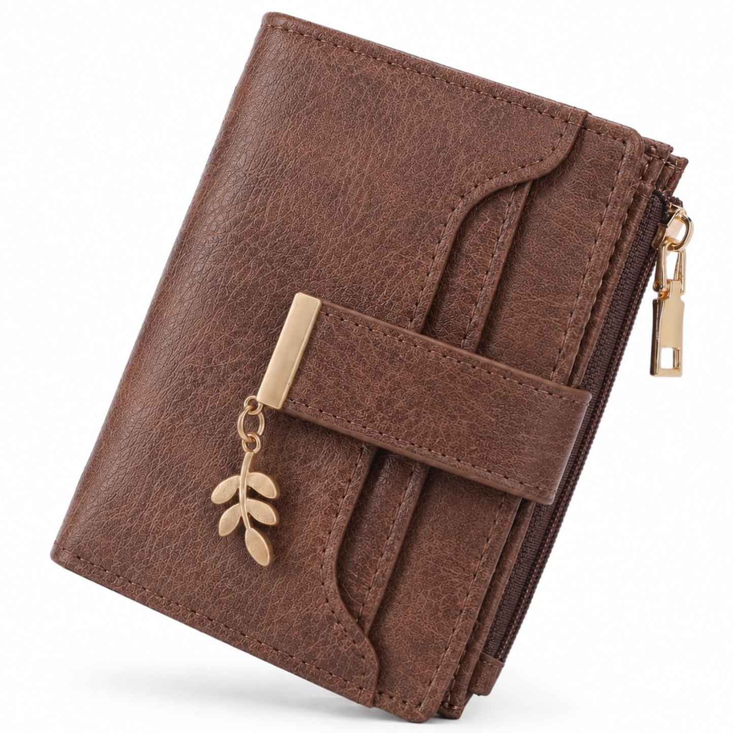 HOTGOIACII Small Wallets for Women RFID Blocking Card Holder Wallet Blue | Bifold Card Wallet, Leather Small Purse, Vegan Leather, Zipper Coin Pocket, Cute Women's Wallet