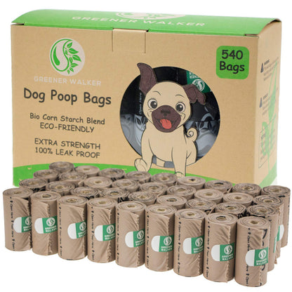 HOTGreener Walker Poop Bags for Dog Waste-540 Bags,Extra Thick Strong 100% Leak Proof Dog Waste Bags (Green)
