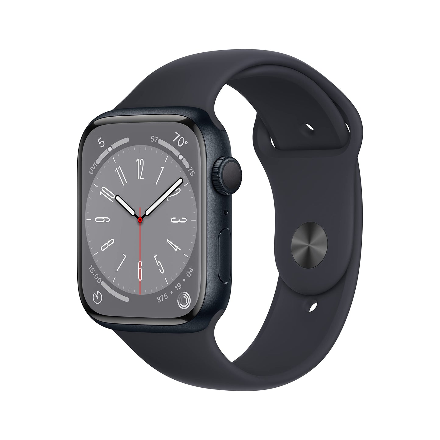 HOTApple Watch Series 8 (GPS + Cellular, 41mm) - Silver Stainless Steel Case with White Sport Band M/L (Renewed)