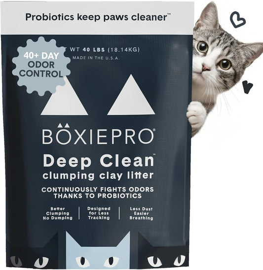 HOTBoxie Probiotic Clumping Cat Litter 40+ Day Odor Control Dust Free 40 lb