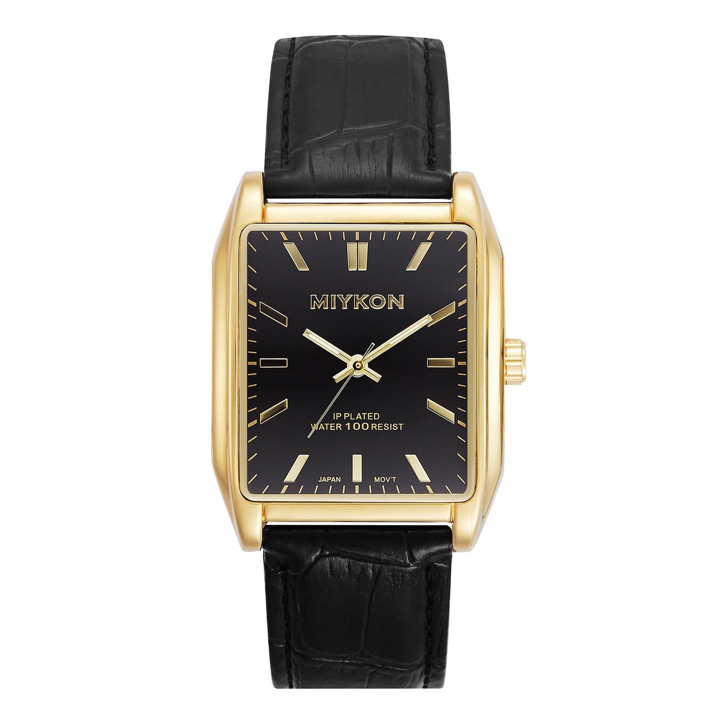 HOTMiykon Vintage Watches for Men – Classic Tank Square Analog Watch with Genuine Leather Wrist Strap, Mens Dress Watches – Japanese Quartz, Waterproof to 100ft