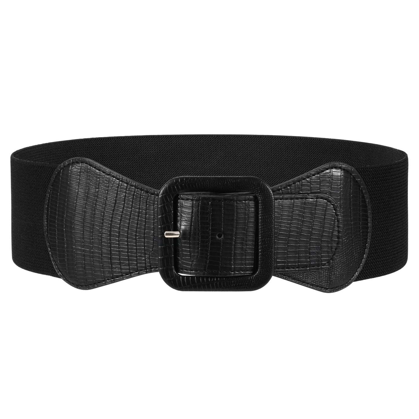 HOTJASGOOD Women Elastic Wide Belt Stretchy Vintage Waist Belt for Dress with Fashion Square Buckle