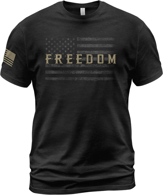 HOTAmerican Freedom Shirts for Men, Patriotic Shirts for Men | Patriotic shirt featuring freedom-themed graphics and American flag-inspired details with a bold heritage design