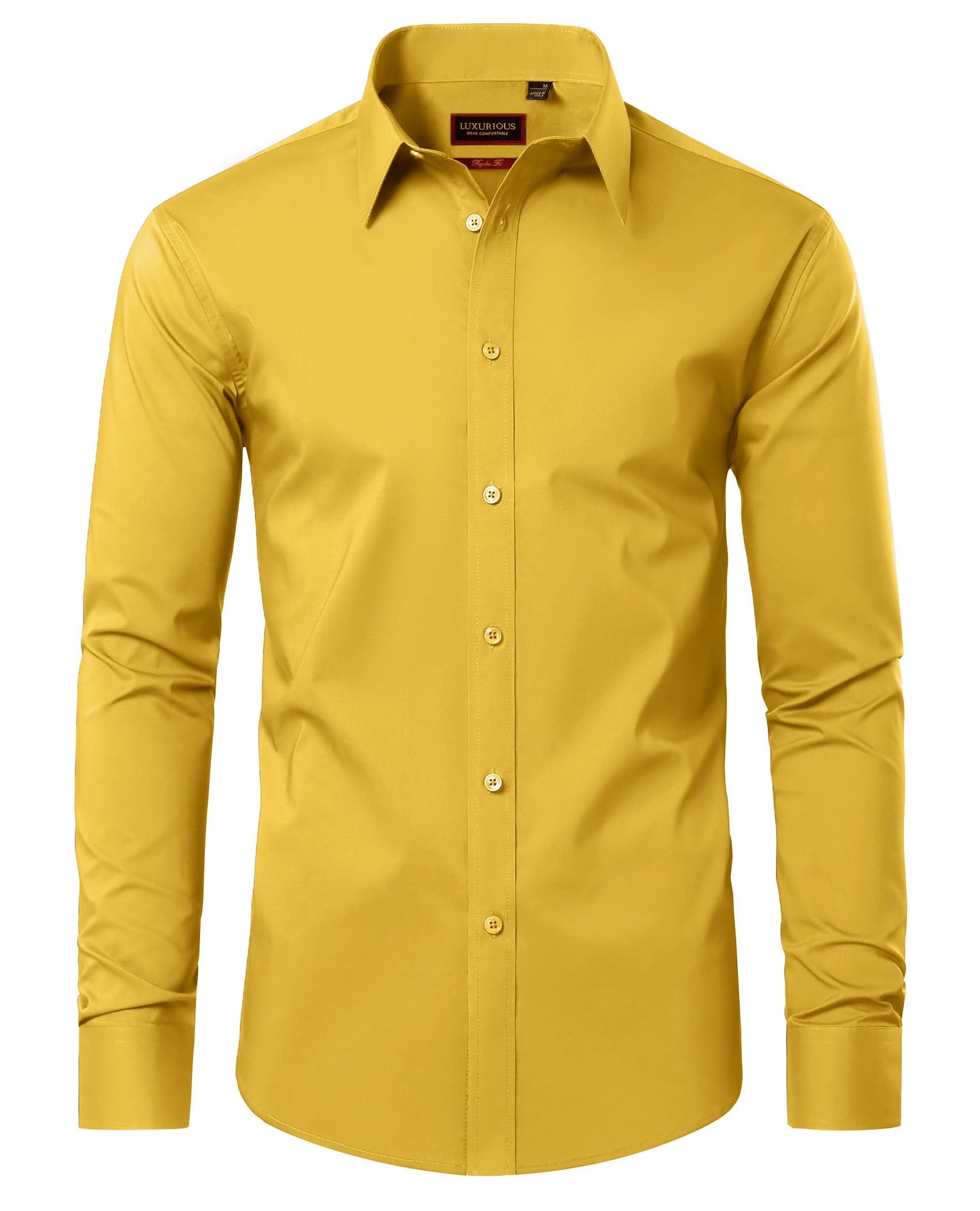 HOTLion Nardo Cotton Mens Dress Shirts Long Sleeve Wrinkle Free Business Casual Button Down Shirts Formal Shirts Big and Tall
