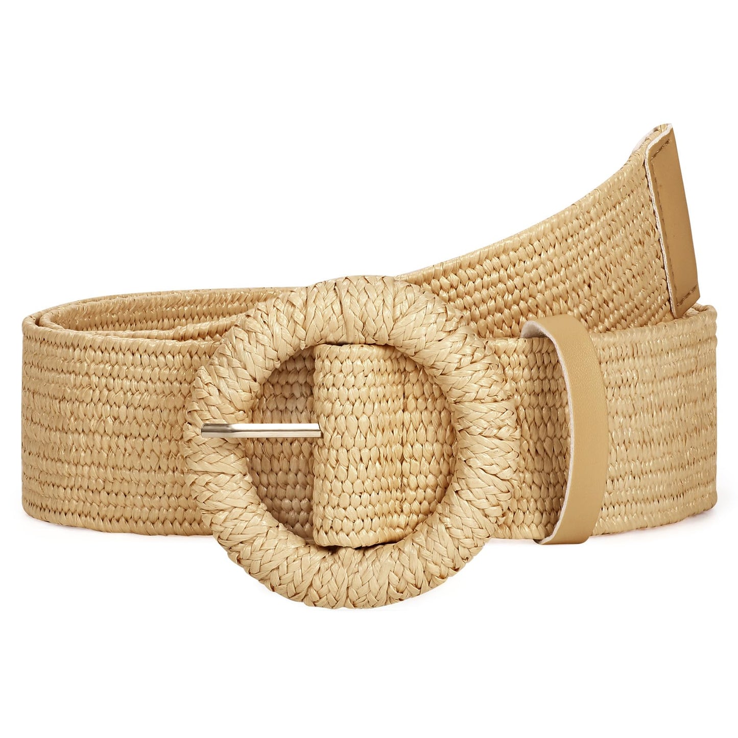 HOTStraw Woven Elastic Belt for Women Stretchy Belts for Dress Fashion Boho Waist Belt Rattan Raffia Ladies Belts