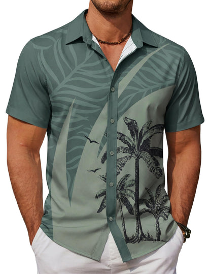 HOTCOOFANDY Mens Hawaiian Shirts Short Sleeve Button Down Aloha Shirt Casual Beach Clothes