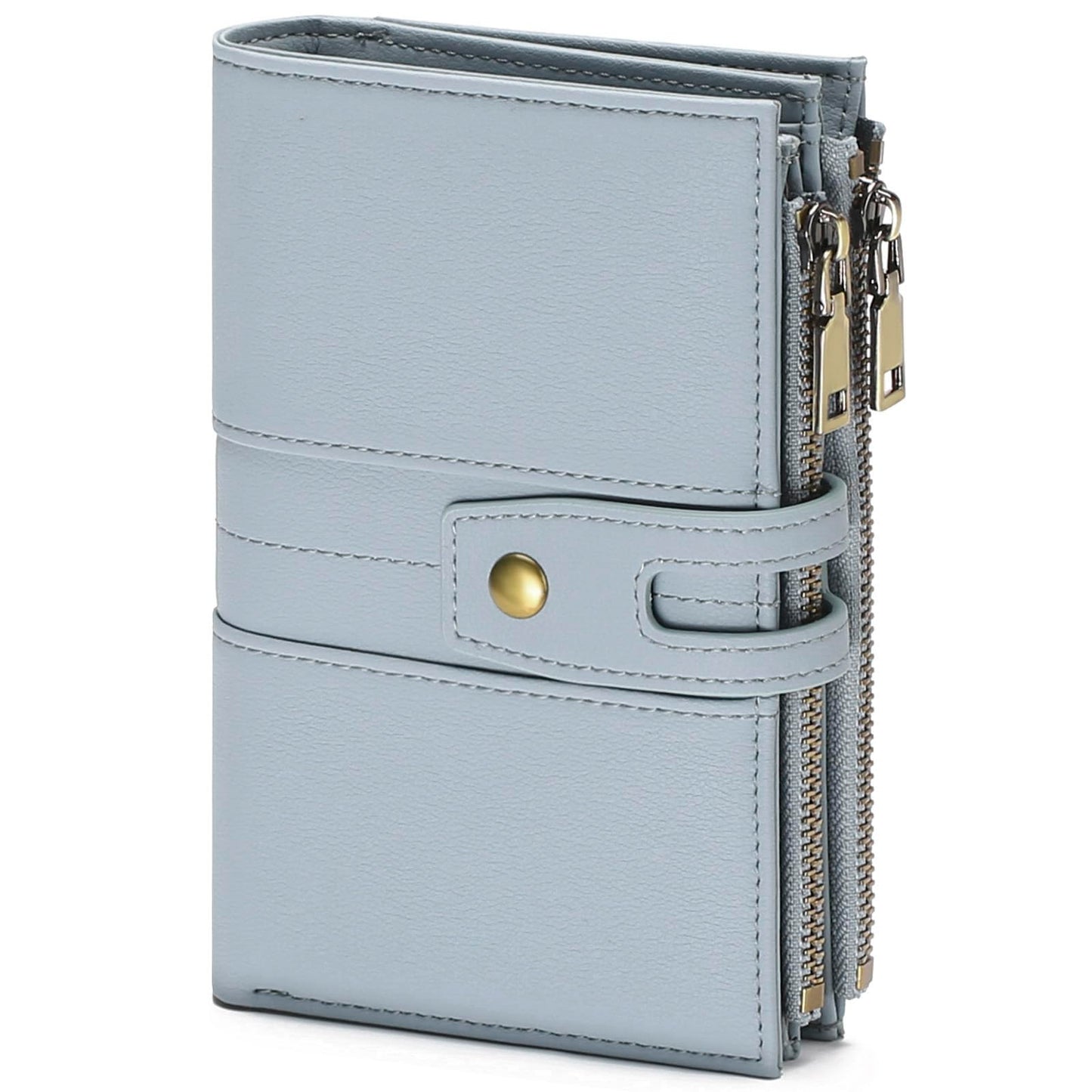 HOTGAEKEAO Wallets for Women Leather RFID Blocking Bifold Double Zipper Pockets Wallet Card Case Purse with 4 ID Windows
