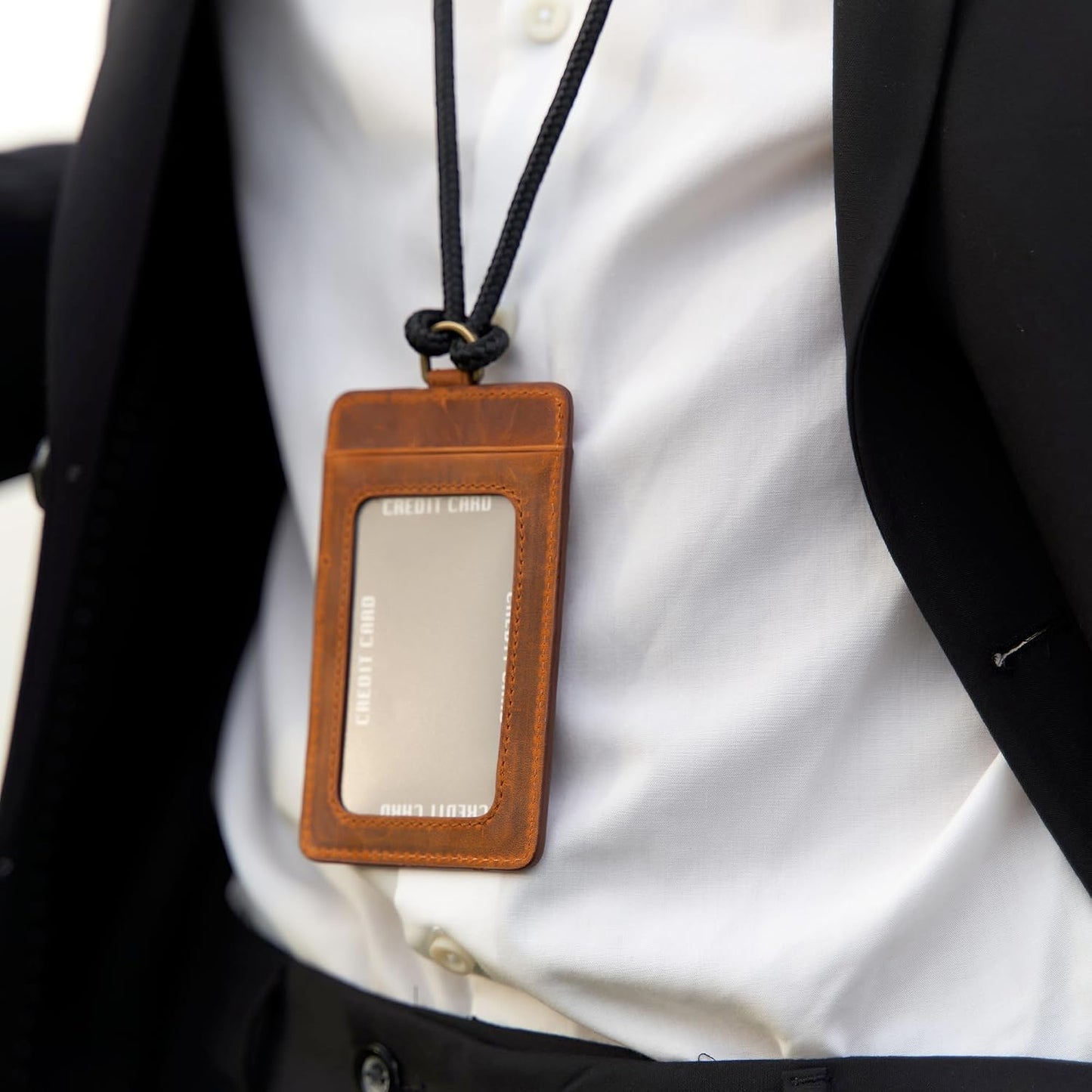 HOTHandmade Leather Card Holder Wallet, Leather Minimalist Wallet with ID Card Holder, Slim Bifold ID Wallet