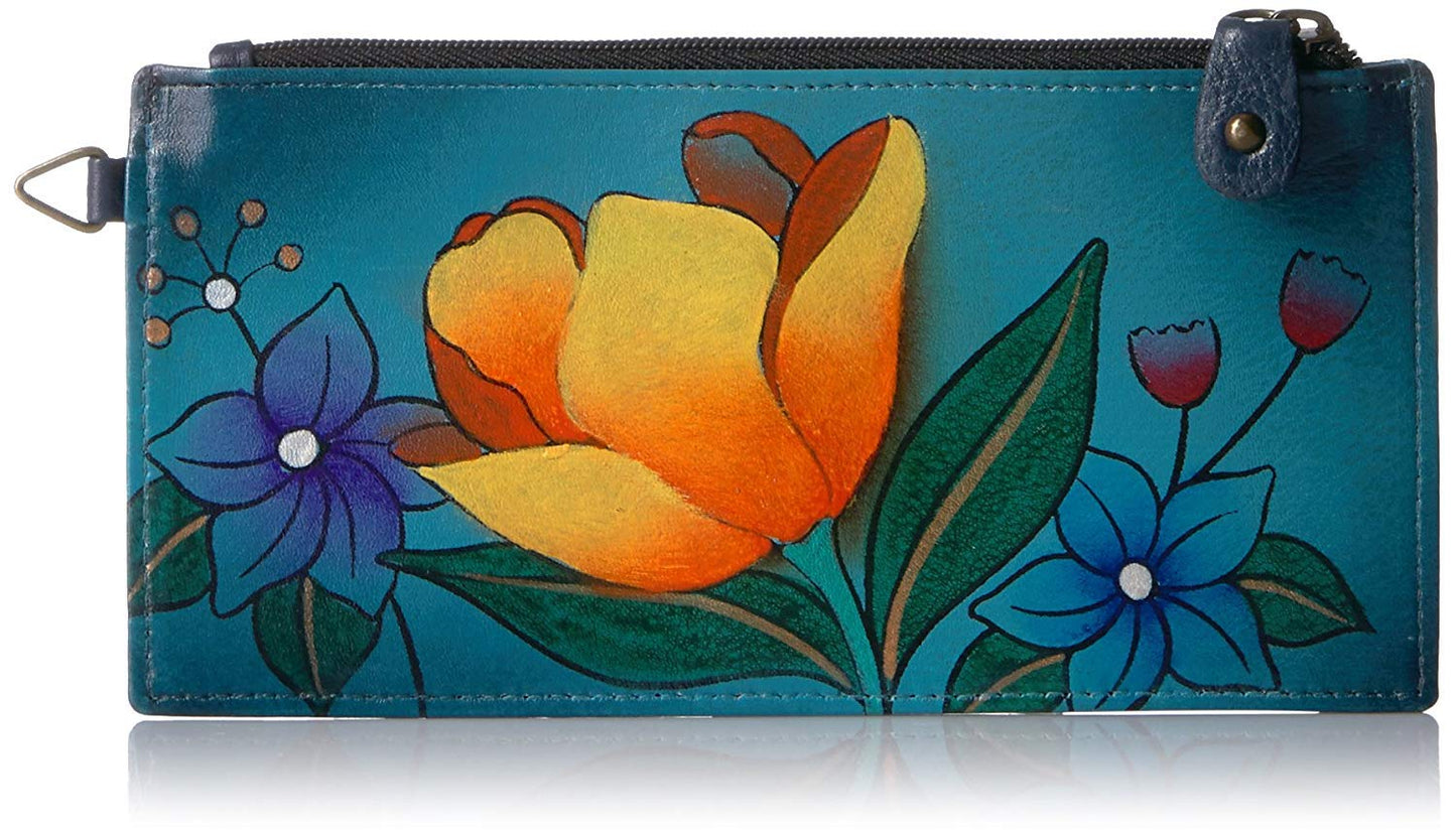 HOTAnna by Anuschka Women's Hand Painted Genuine Leather Organizer Wallet | Hand Painted