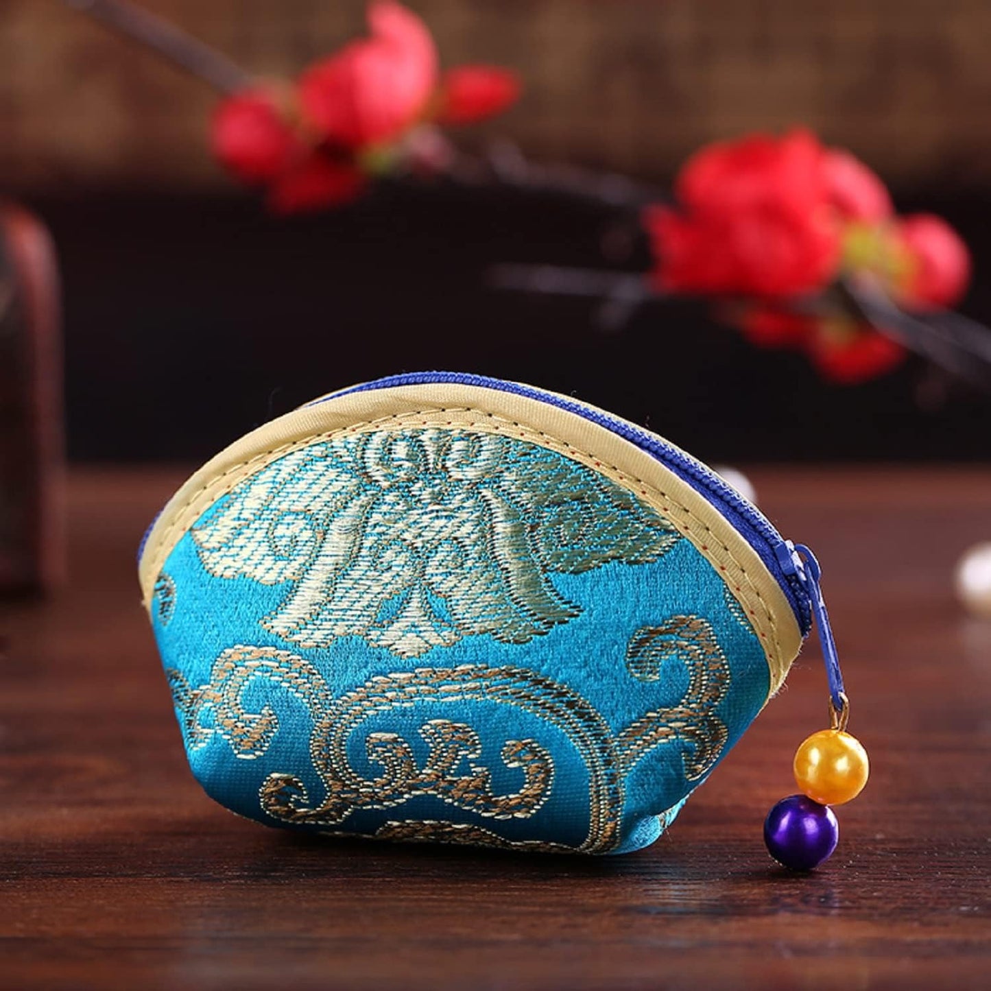 HOTSilk Coin Purse Zipper Purse Embroidery Coin Wallet | 20Pcs，Sugar Jewelry Bag Lipstick Container Gift Bag