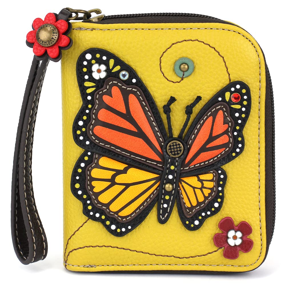 HOTCHALA Zip Around Wallet, Wristlet, 8 Credit Card Slots, Sturdy Pu Leather - Frog - Turquoise