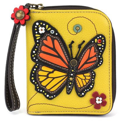 HOTCHALA Zip Around Wallet, Wristlet, 8 Credit Card Slots, Sturdy Pu Leather - Frog - Turquoise