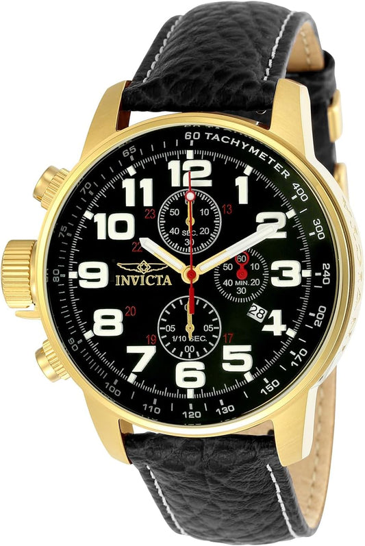 HOTInvicta Men's I-Force Left Handed Quartz Watch with Leather Strap