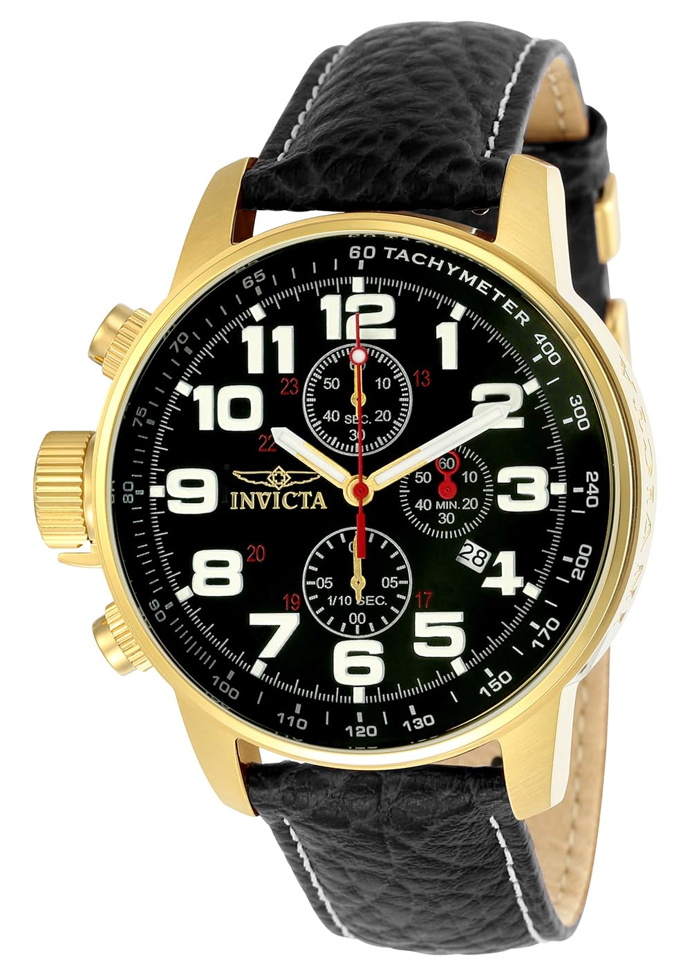 HOTInvicta Men's I-Force Left Handed Quartz Watch with Leather Strap
