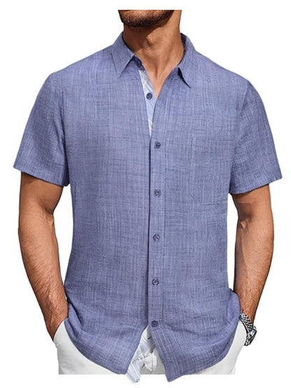 HOTDamipow Mens Casual Button Down Shirts Short Sleeve Fashion Vacation Beach Shirts