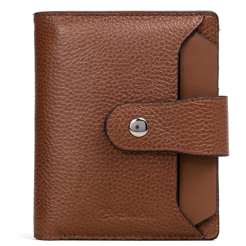 HOTBOSTANTEN Women Leather Wallet RFID Blocking Bifold Zipper Pocket Wallet Card Case Purse with ID Window