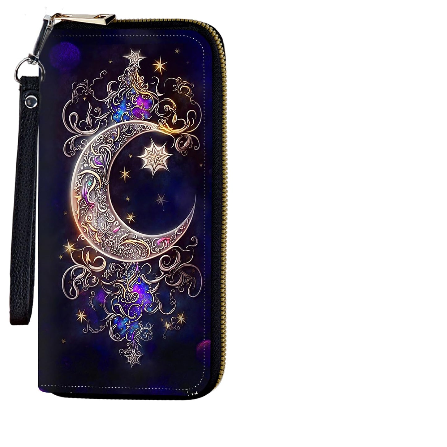 HOTWomens Wristlet Wallet RFID Blocking Large Capacity Zip Around Long Purse PU Leather Credit Card Holder with Detachable Hand Strap for Phone Cash,Sunflowers And Butterflies