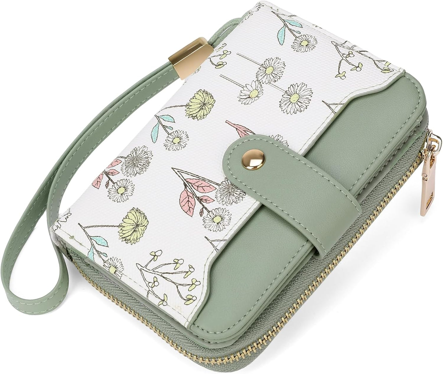 HOTSENDEFN Leather Credit Card Holder RFID Blocking Wallet for Women Large Capacity Card Case Organizer Wristlet with 35 Slots