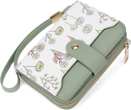 HOTSENDEFN Leather Credit Card Holder RFID Blocking Wallet for Women Large Capacity Card Case Organizer Wristlet with 35 Slots
