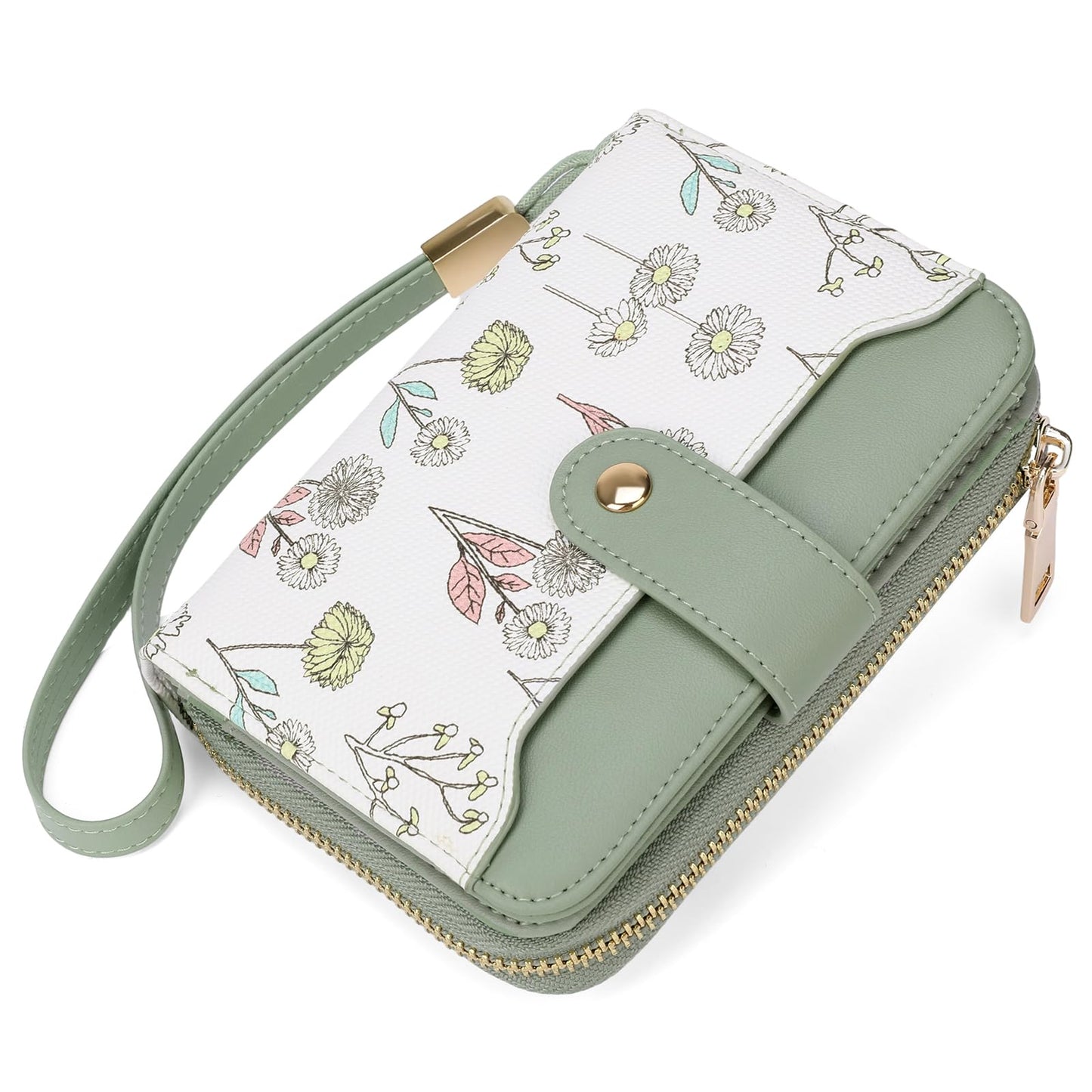 HOTSENDEFN Leather Credit Card Holder RFID Blocking Wallet for Women Large Capacity Card Case Organizer Wristlet with 35 Slots