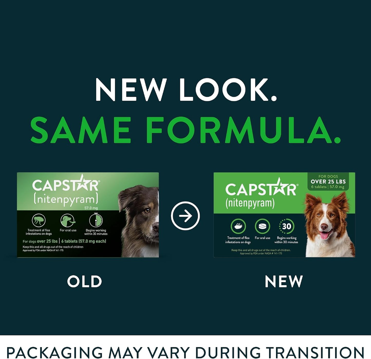 HOTCapstar for Dogs (nitenpyram), Fast-Acting Oral Flea Treatment for Dogs Over 25+ lbs, Vet-Recommended Flea Medication Tablets Start Killing in 30 Minutes, 6 Doses | Ideal for Dogs 25+ lbs; Oral Tablet, No Mess; 6 doses; Fast Flea Knockdown