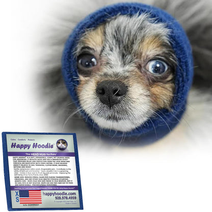 HOTHappy Hoodie The Original Dog & Cat Calming Band - American Brand - Anxiety Relief/Noise Protection - Grooming - Thunder - Fireworks (Large, Black) - Since 2008