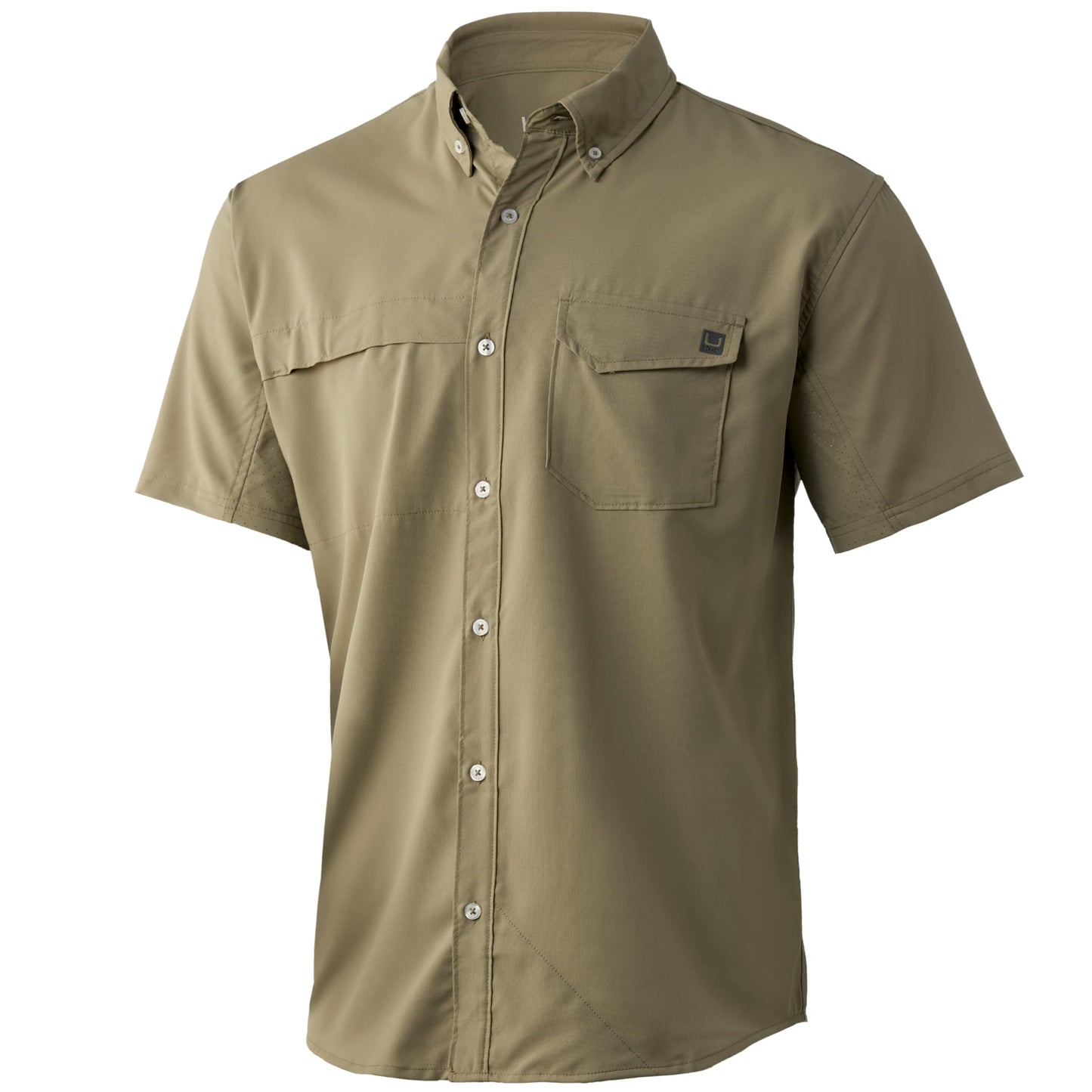 HOTHUK Men's Tide Point Kc Scott Original Artwork Short Sleeve Shirt, Fishing Button Down