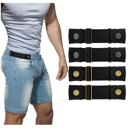 HOTBELTROAD No Buckle Belts for Men Women Side Belt without Buckle Elastic Stretch Adjustable Invisible Belt