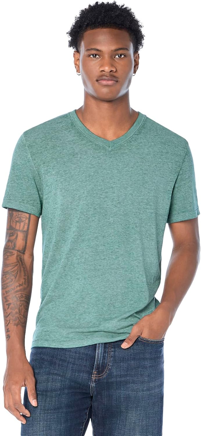HOTLucky Brand Men's Venice Burnout V Neck Tee